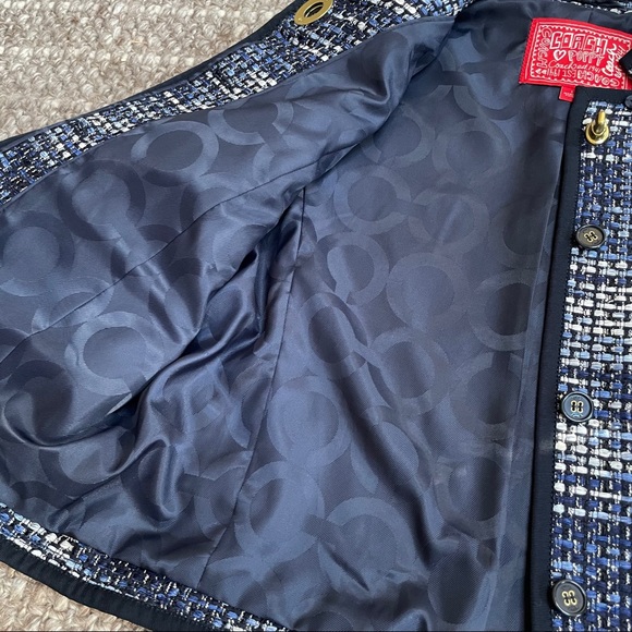 COACH 1941 Poppy Blue Phoebe Tweed Blazer Jacket - Picture 14 of 16